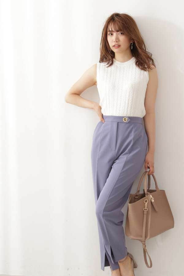 フロントスリットパンツ