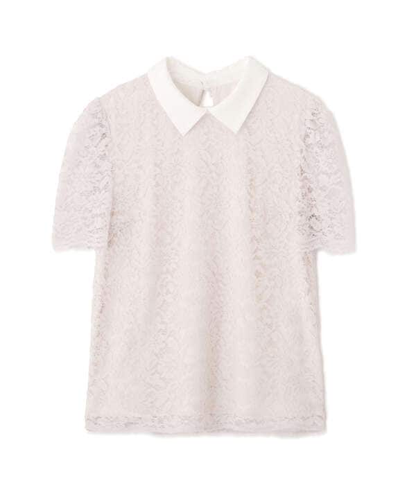 【美人百花5月号 掲載商品】衿付レースブラウス