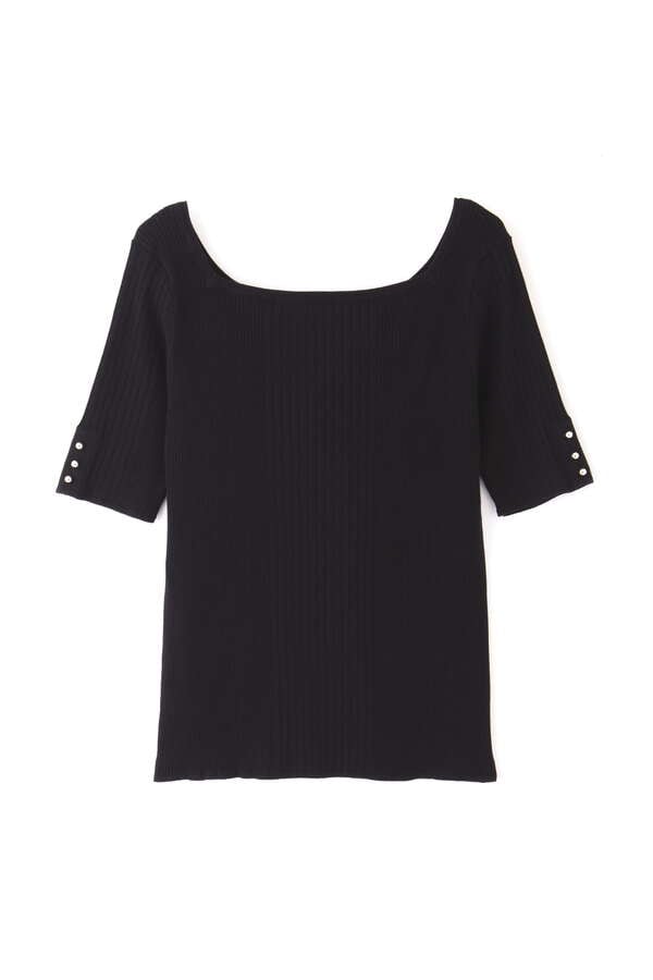 前後2Wayスクエアネックリブニット 前後2Wayスクエアネックリブニット