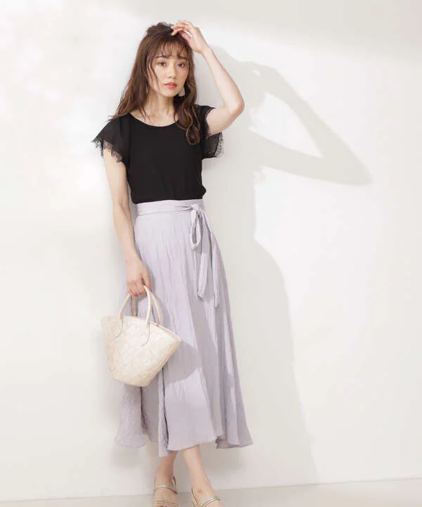 スリーブレースリブテレコカットソー スリーブレースリブテレコカットソー