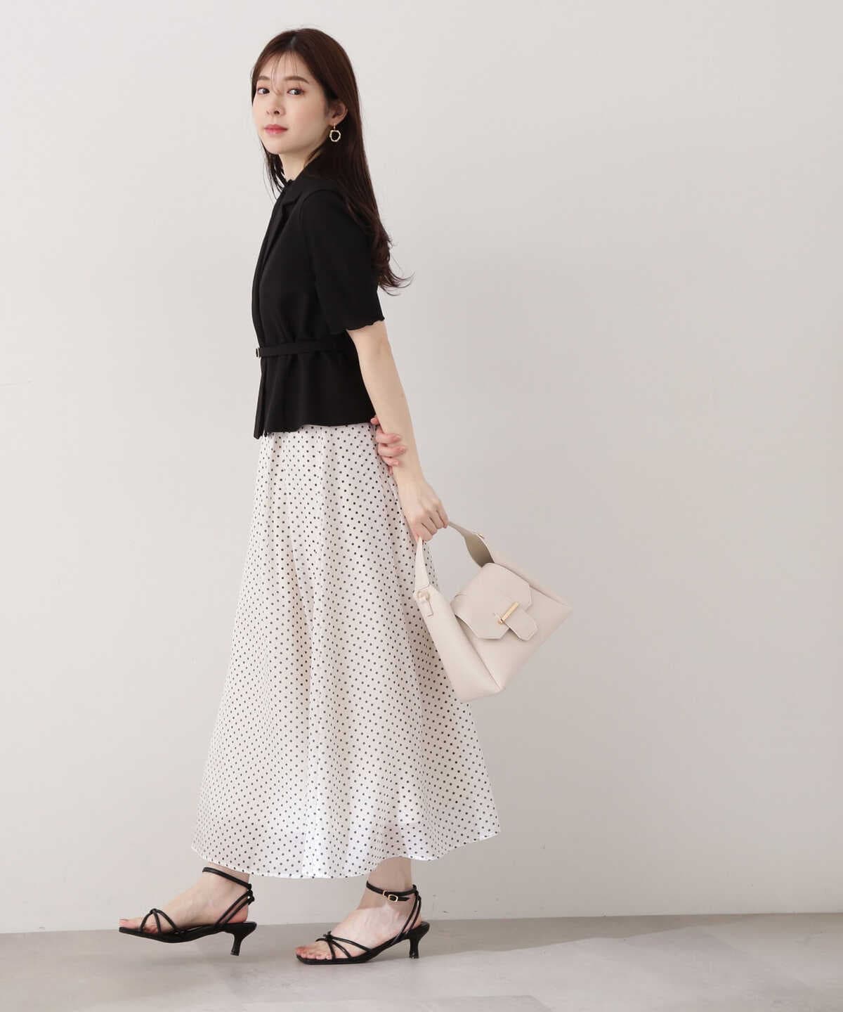 【美人百花4月号 掲載商品】オーガンタックフレアスカート 【美人百花4月号 掲載商品】オーガンタックフレアスカート
