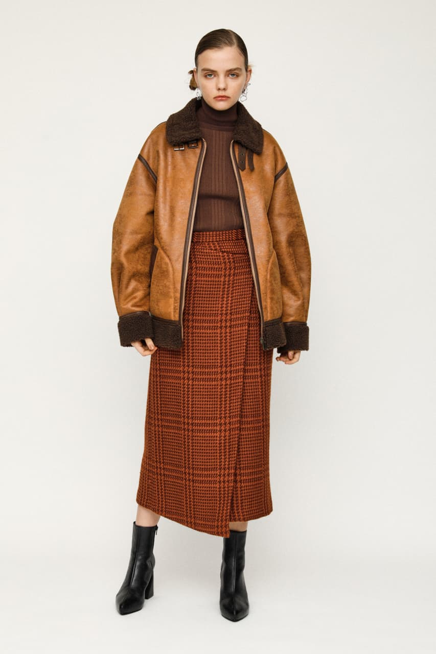 HOUNDSTOOTH TWEED WRAP スカート