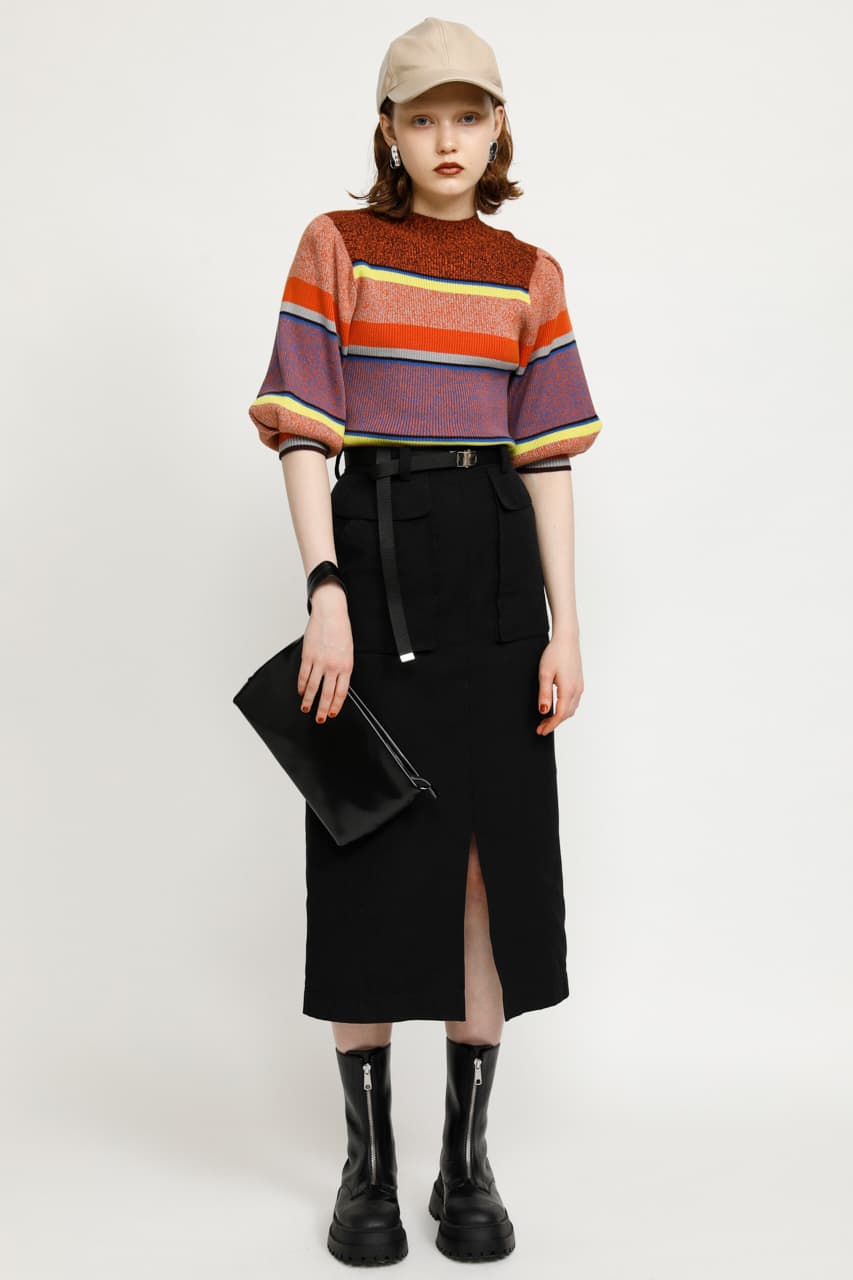MULTI BORDER PUFF トップス MULTI BORDER PUFF トップス
