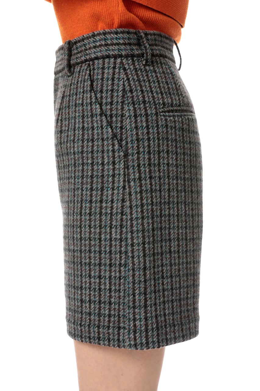 DOGTOOTH WOOL ショートパンツ