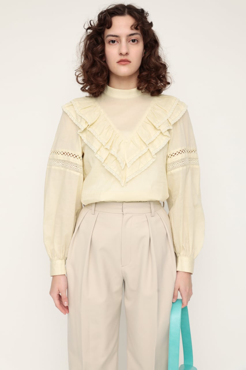 COTTON LACE FRILL ブラウス