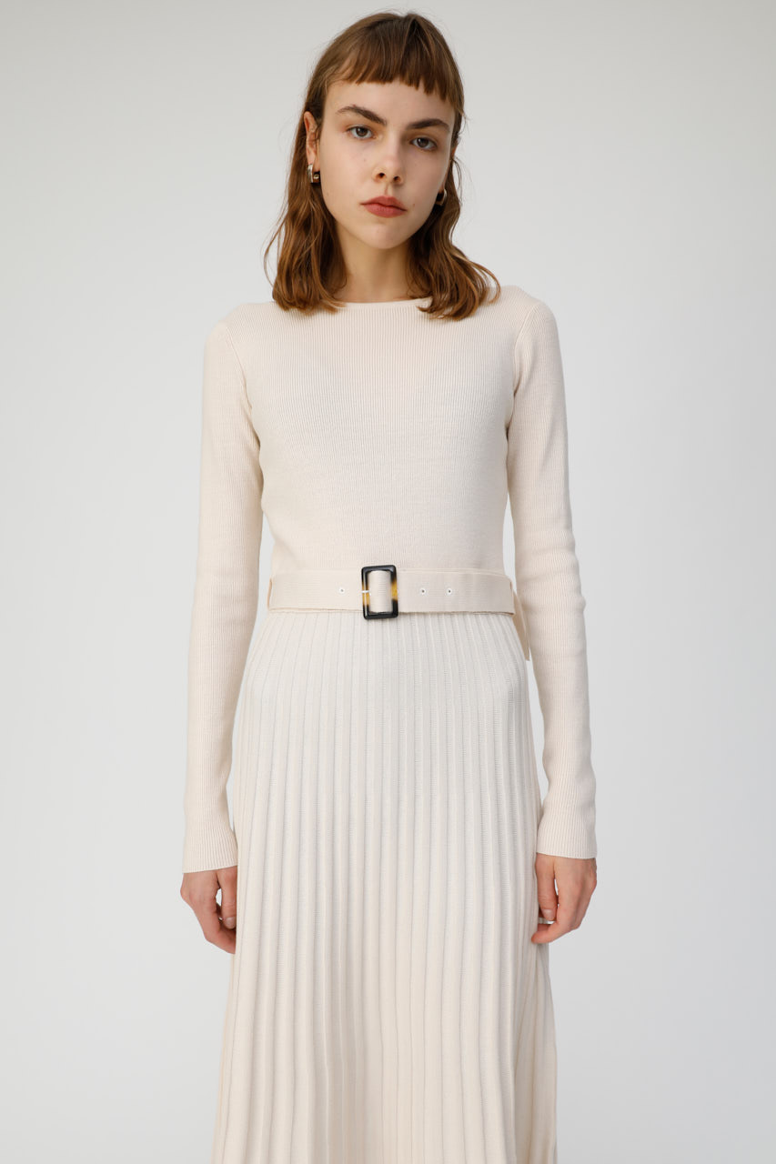 RIB KNIT FLARE DRESS RIB KNIT FLARE DRESS