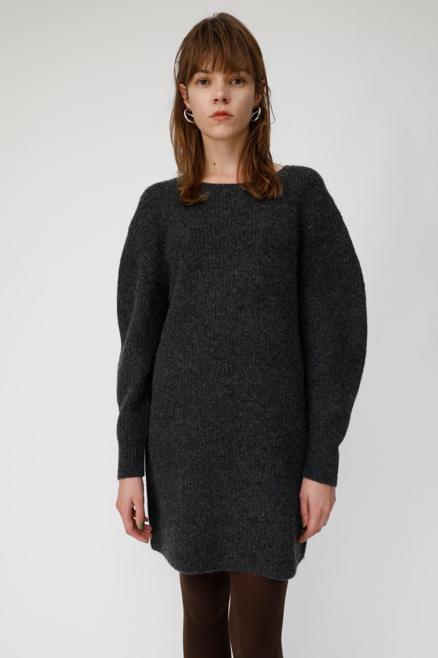 VOLUME SLEEVE KNIT MINI ドレス