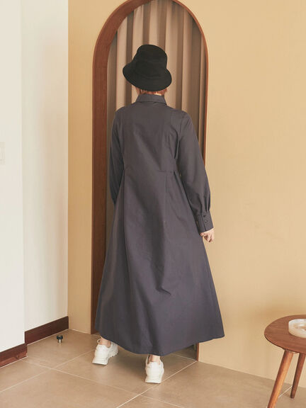 タックシャツワンピース タックシャツワンピース