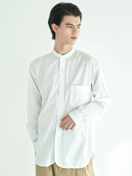 ハーフプラケットバンドカラーシャツ