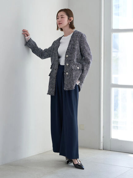 ウエストデザインタックパンツ