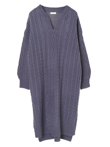 【Special Price】ケーブルヘンリーネックニットワンピース 【Special Price】ケーブルヘンリーネックニットワンピース