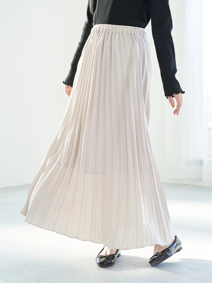 スエードサテンプリーツスカート