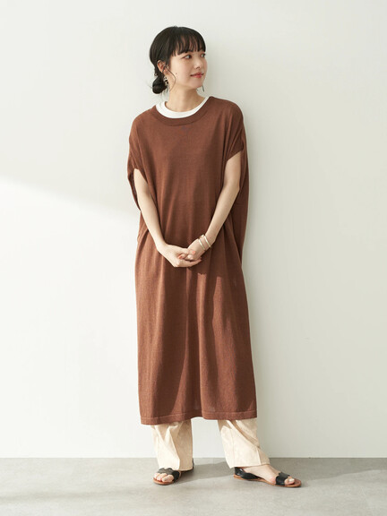 予約【WEB限定】バックボンニットワンピース