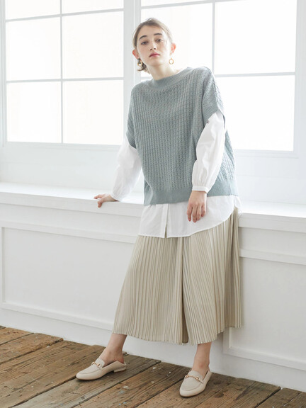 ≪USED≫SET2点ニットベスト+ブラウス