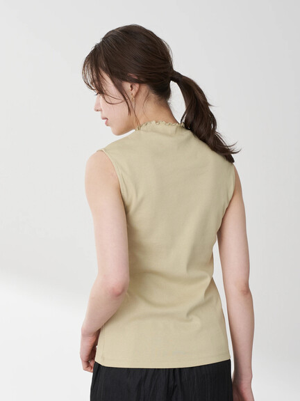 ハイネックメローリブノースリーブプルオーバー ハイネックメローリブノースリーブプルオーバー