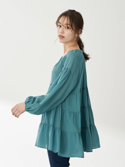 予約【WEB限定】ティアードシャツチュニック
