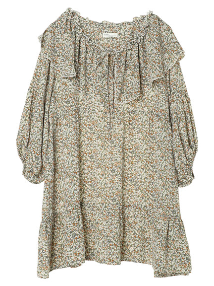 予約【WEB限定】フラワープリントティアードチュニック 予約【WEB限定】フラワープリントティアードチュニック