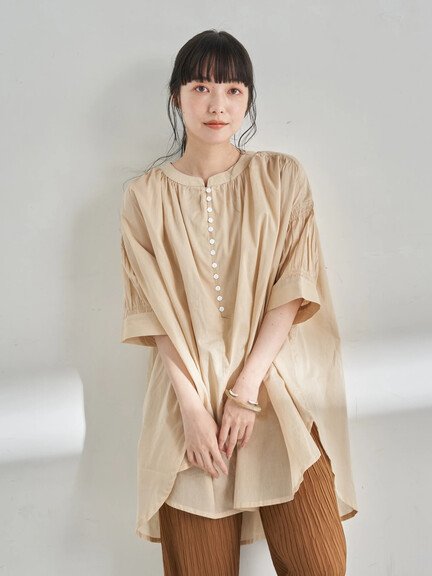 シャーリングスリーブチュニック シャーリングスリーブチュニック