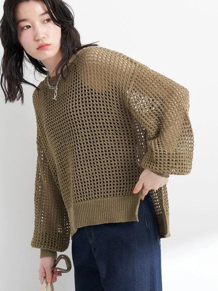 【予約】リサイクルポリエステルブレンドメッシュニット