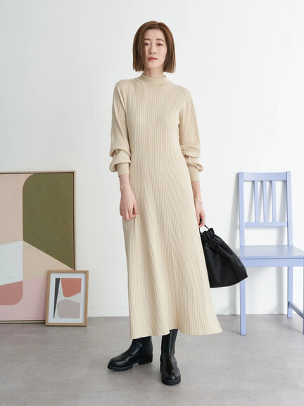 【Special Price】【大きい・小さいサイズ(WEB限定)】Aラインリブニットワンピース 【Special Price】【大きい・小さいサイズ(WEB限定)】Aラインリブニットワンピース