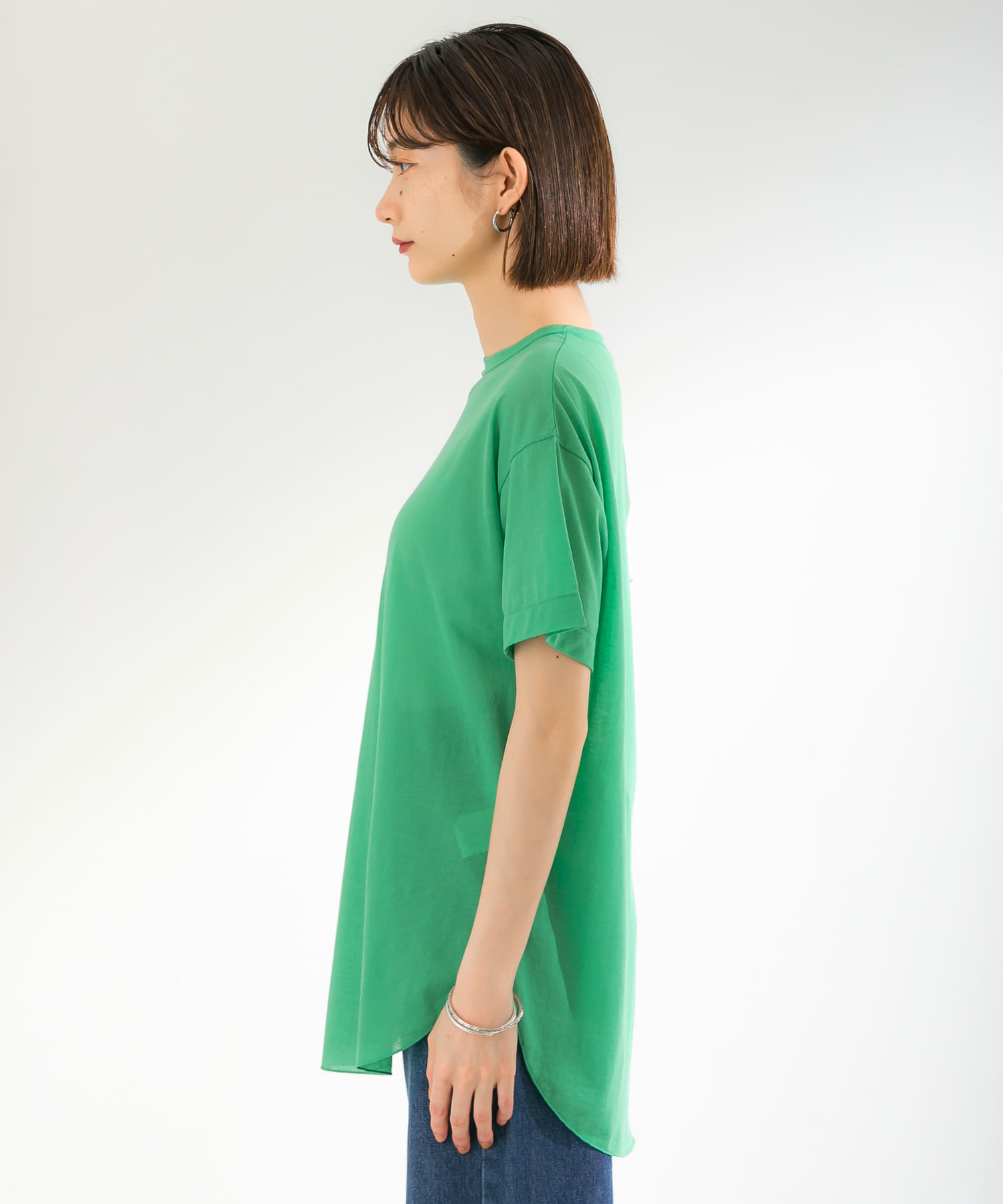 クルーネックシアーTシャツ