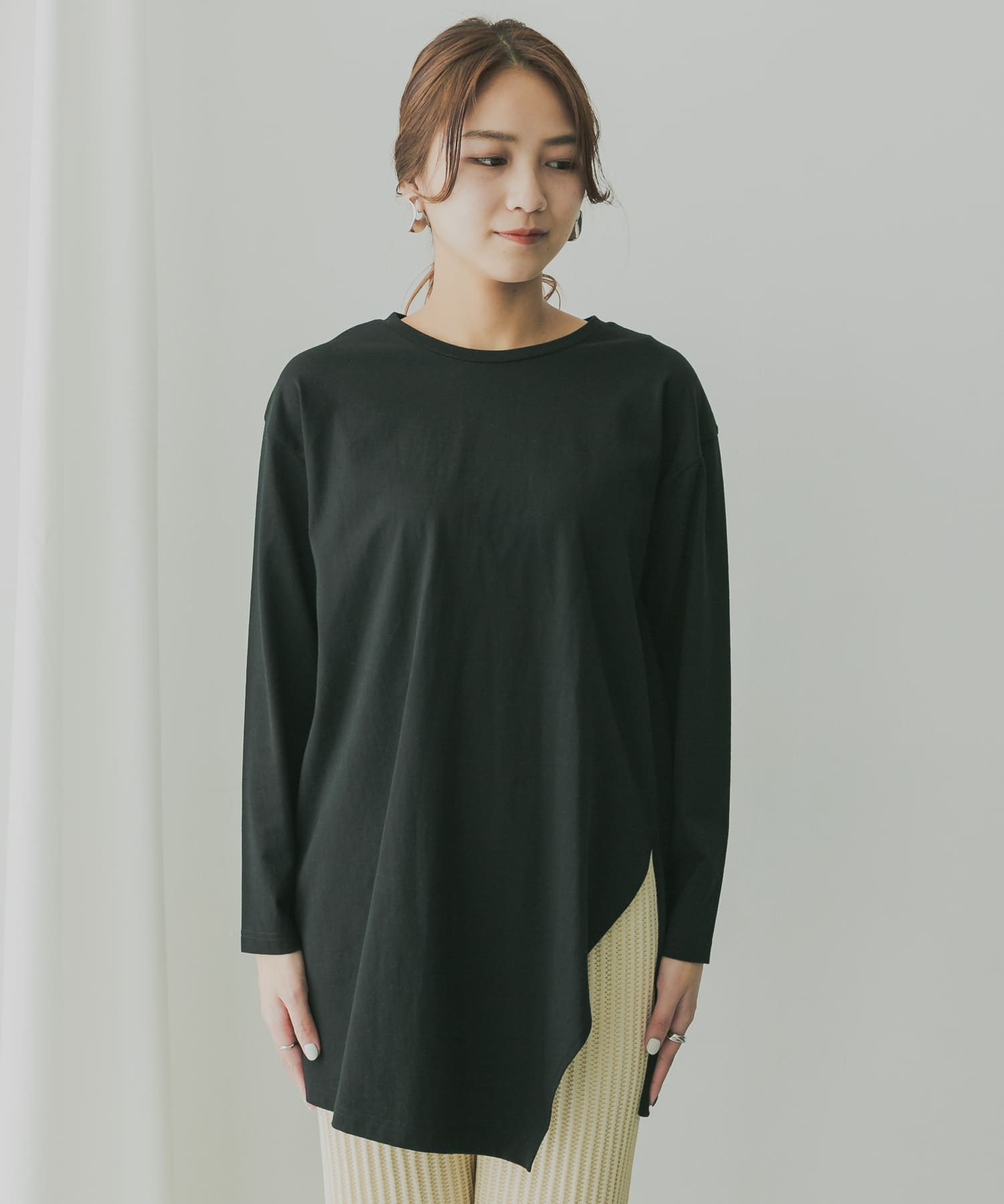 KBF+　アシメヘムロングTシャツ