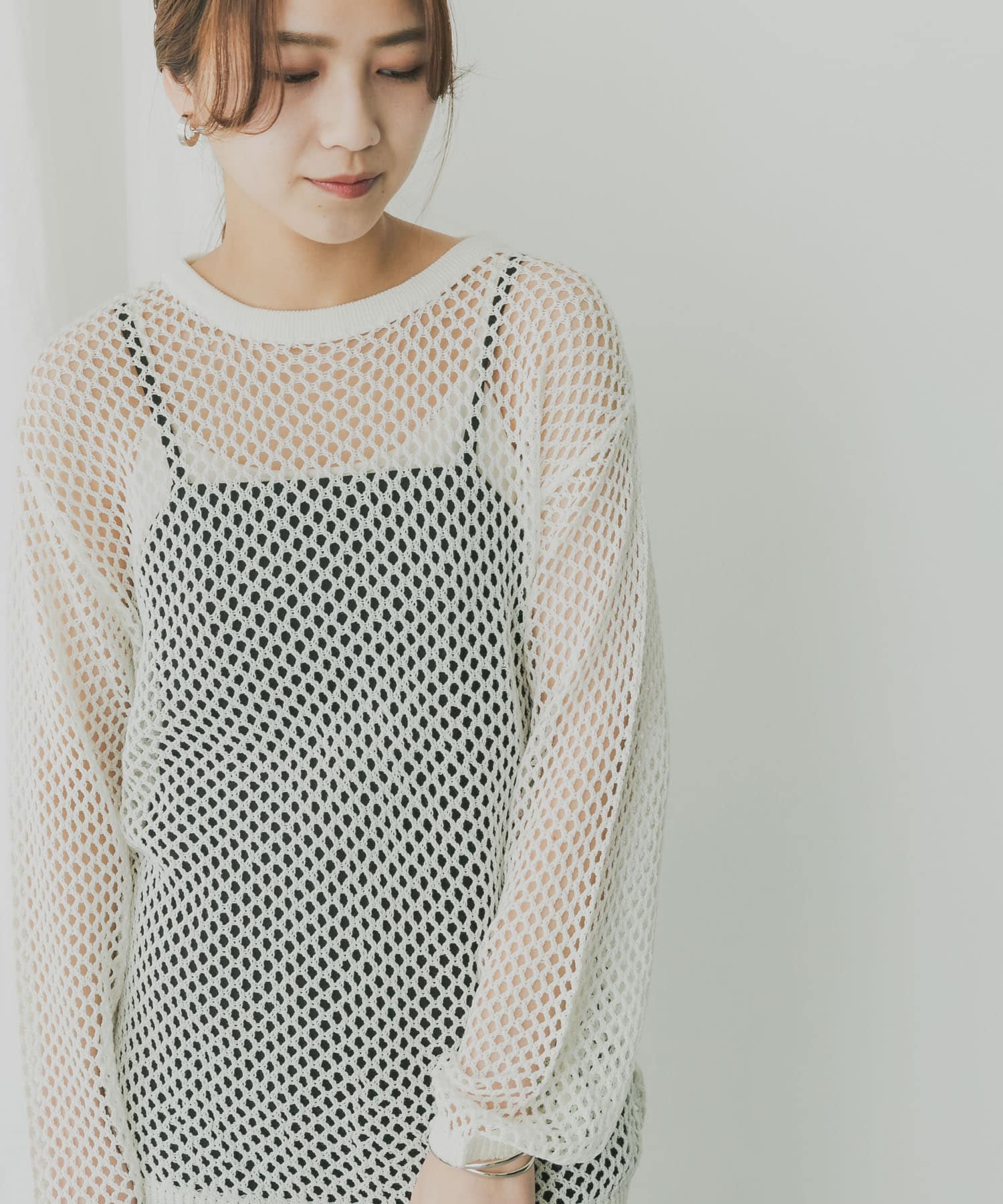 KBF+　メッシュニットプルオーバー