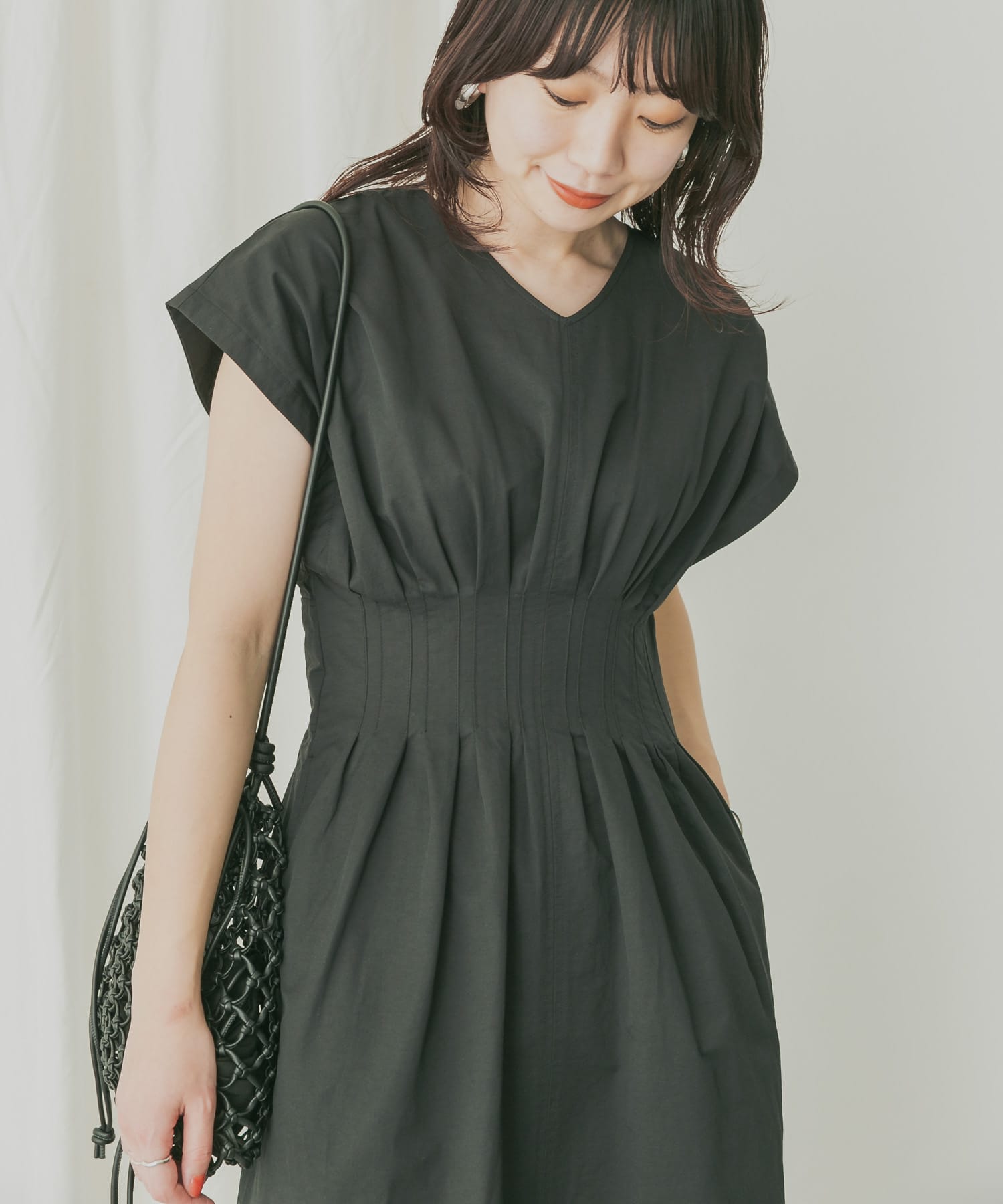 KBF+　ウエストタックフレンチワンピース