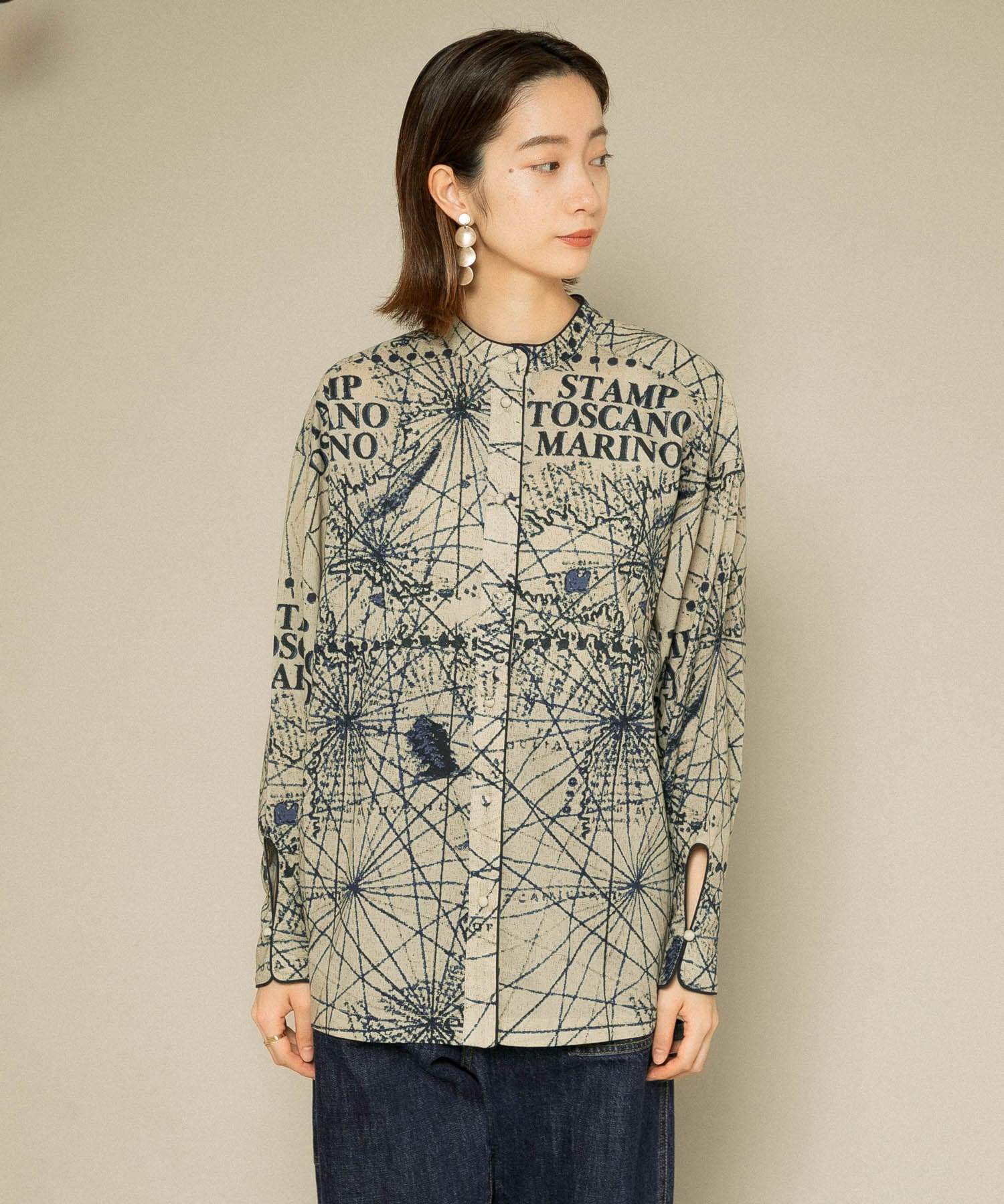 【WEB/一部店舗限定】Stamp print ロングスリーブシャツ 【WEB/一部店舗限定】Stamp print ロングスリーブシャツ