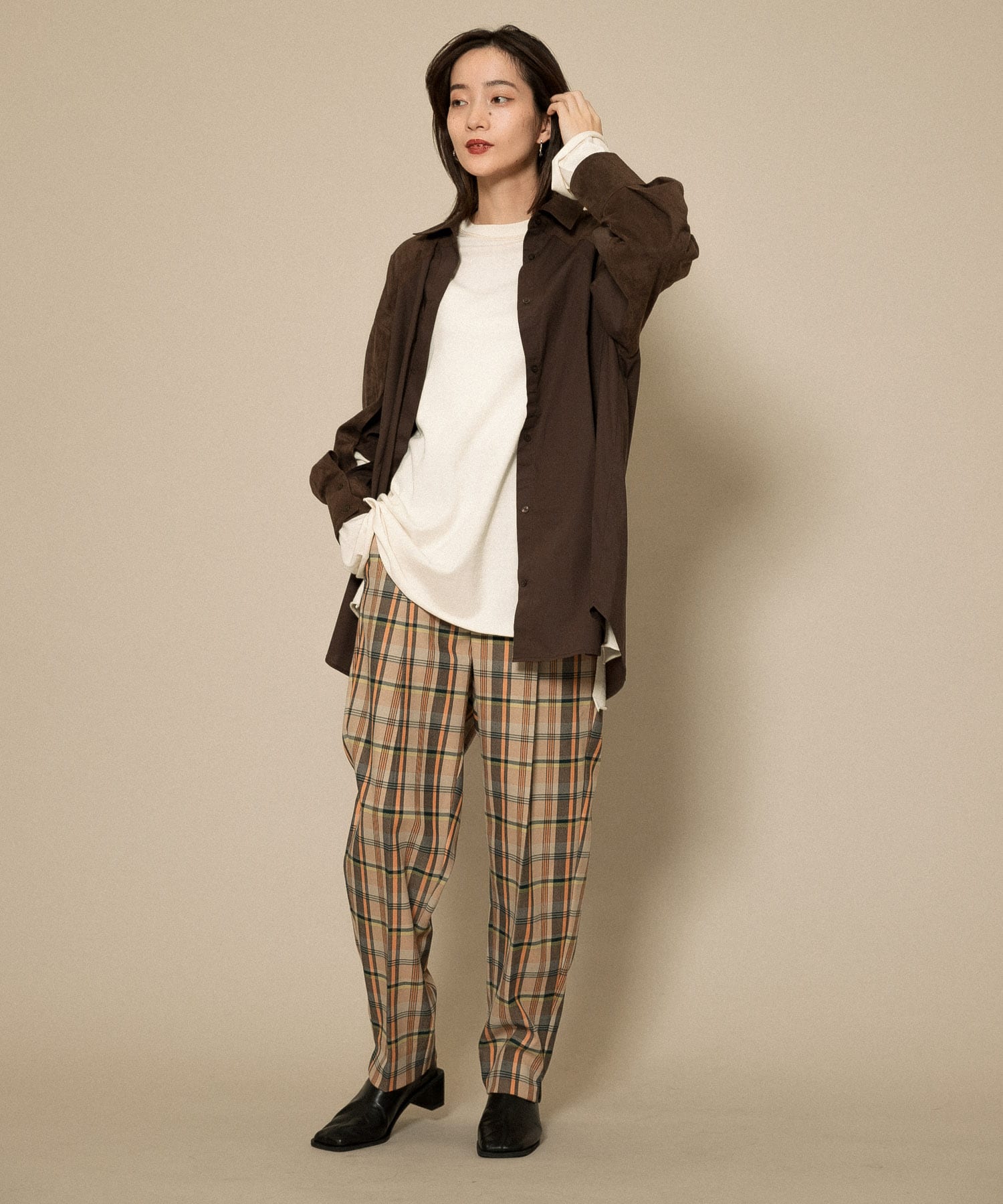 スエードドッキングシャツ