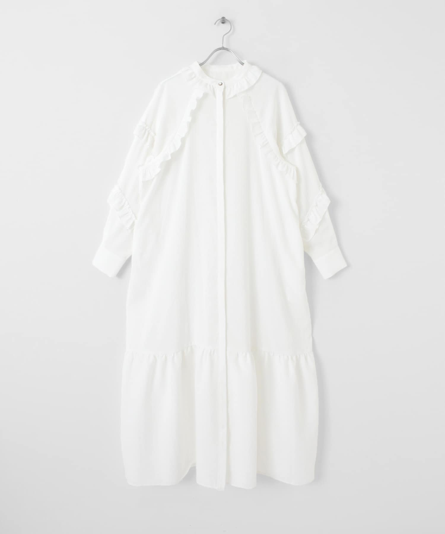 【WEB/一部店舗限定】プチフリルストライプワンピース