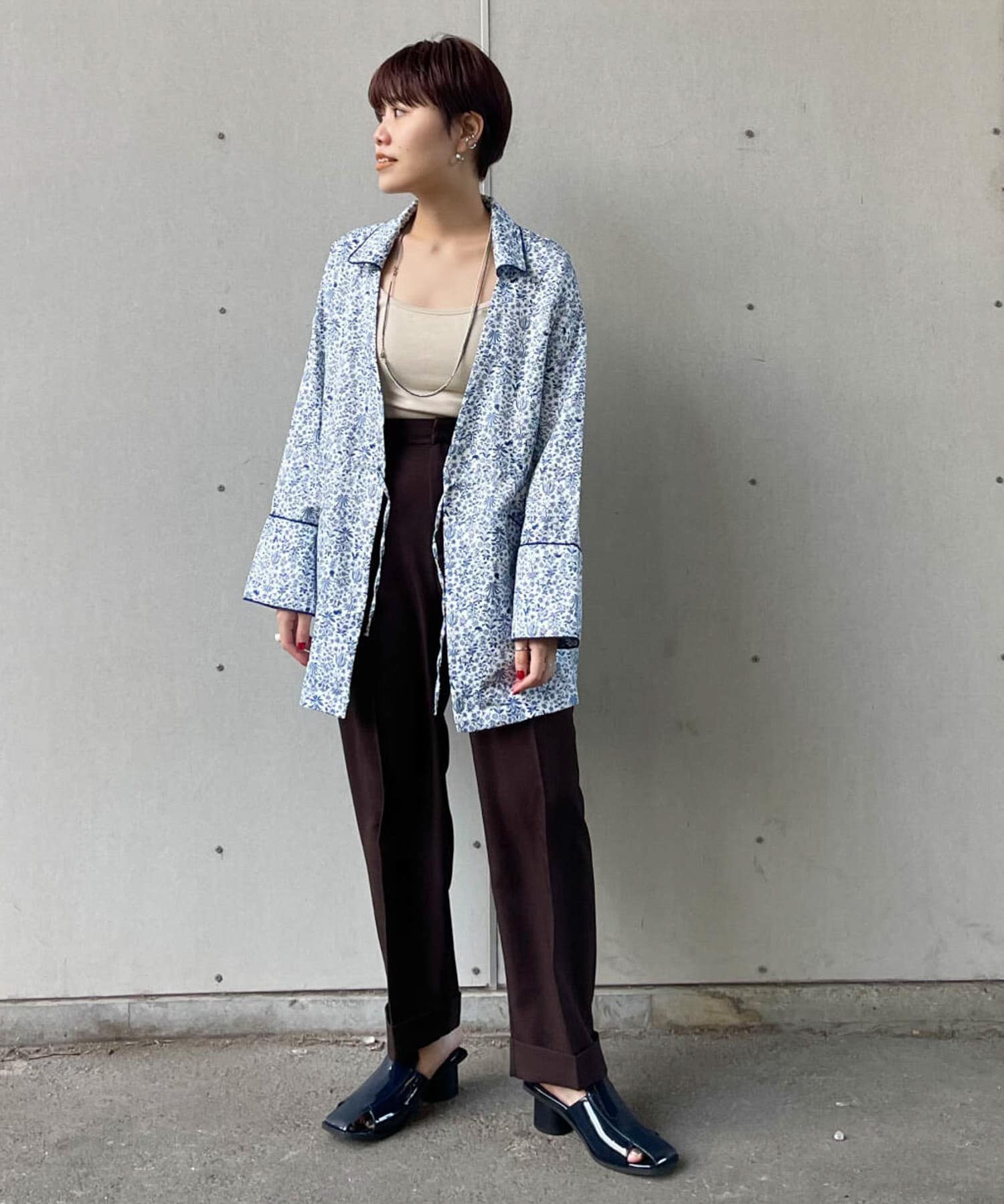 ドロストプリントガウン