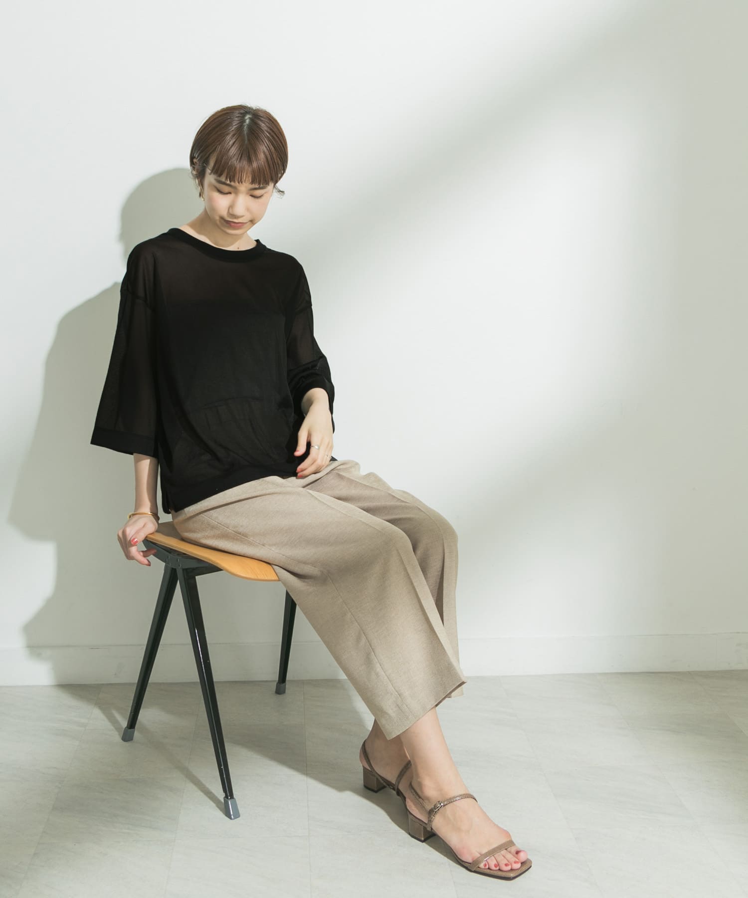 ウォッシャブルシアーTシャツ