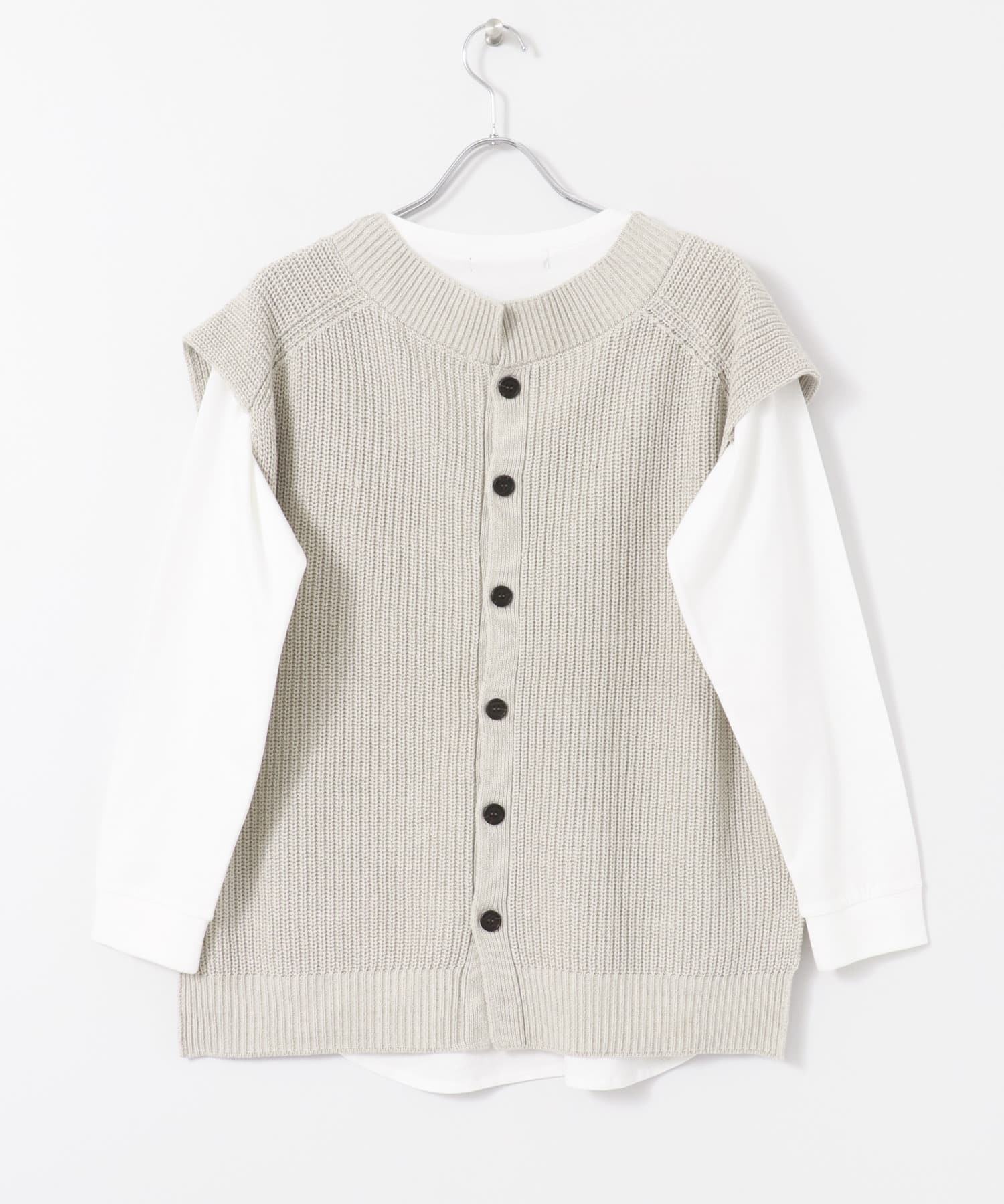 【WEB限定】ニットベスト×カットソーレイヤードセット 【WEB限定】ニットベスト×カットソーレイヤードセット