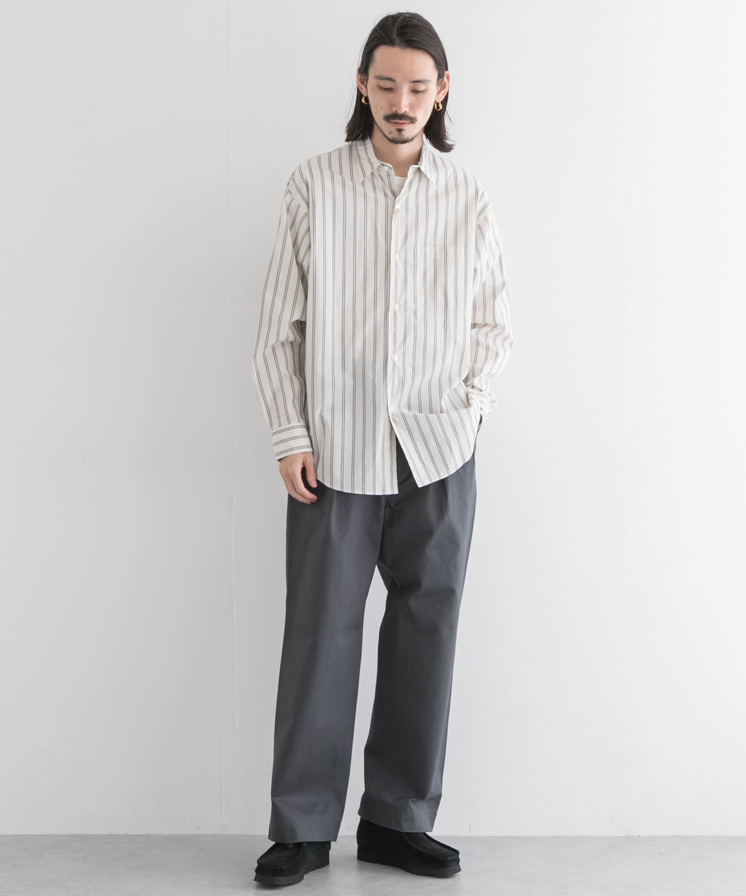 ULTERIOR　OVERLAID STRIPE SHIRT