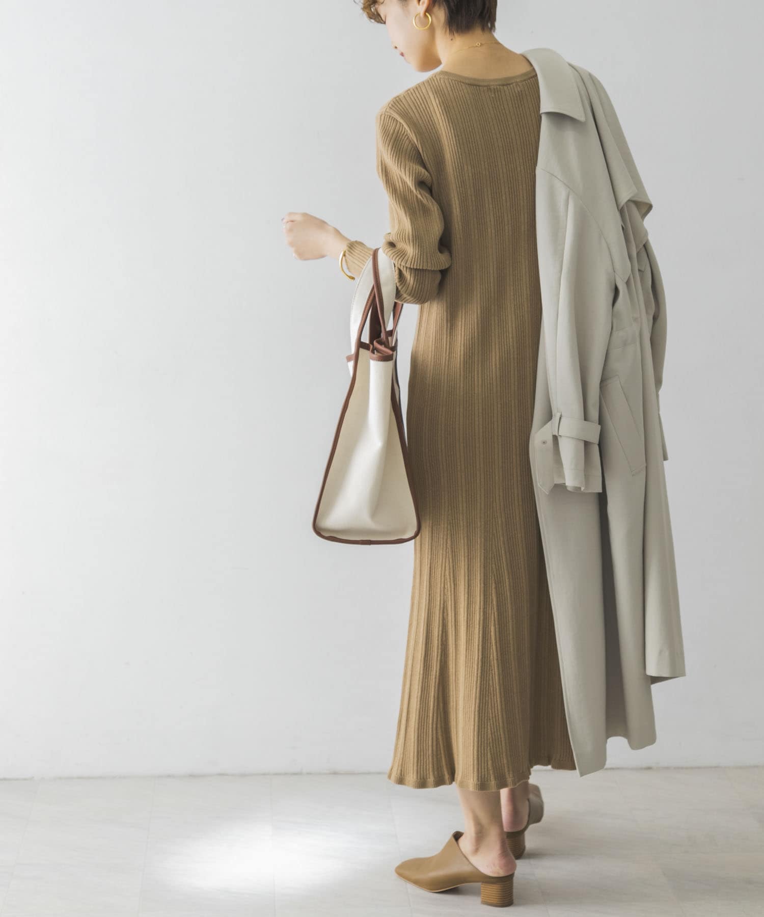 【WEB限定】ランダムリブニットワンピース 【WEB限定】ランダムリブニットワンピース