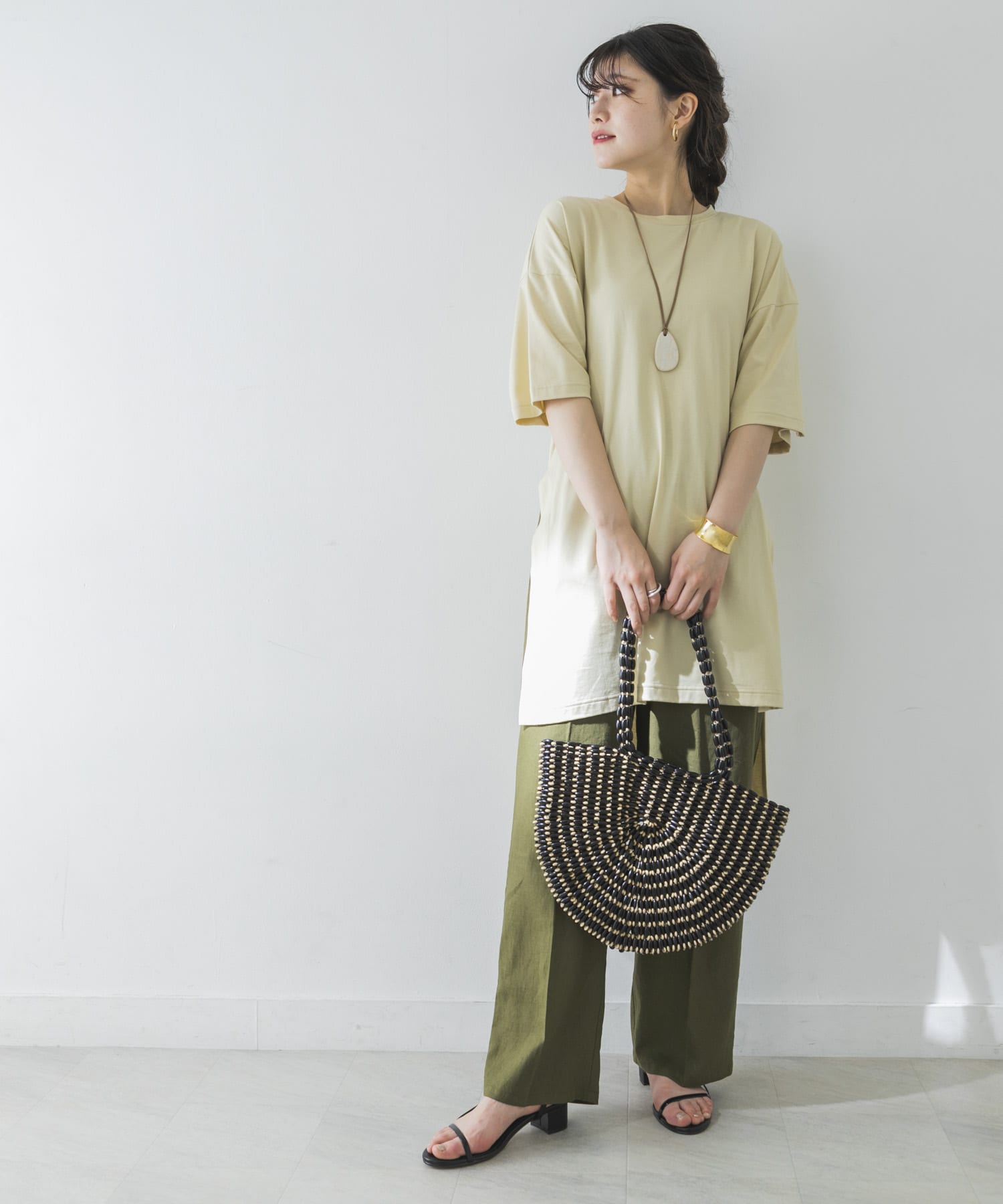 ENFOLD スリットロングTシャツ ENFOLD スリットロングTシャツ