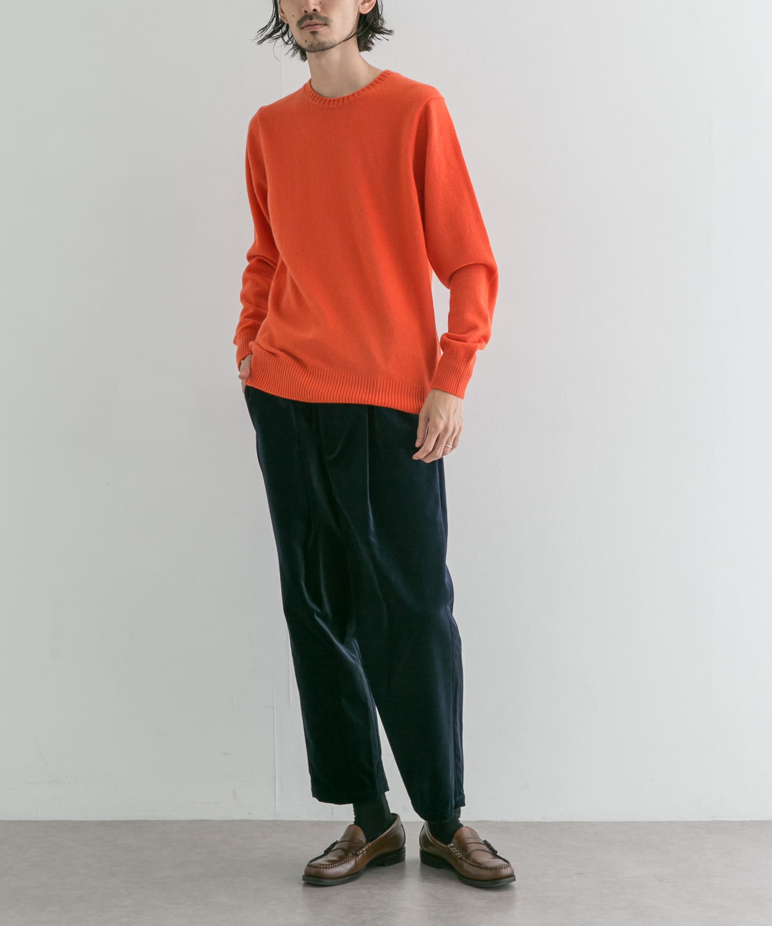 FREEMANS SPORTING CLUB　10Gカシミヤ100%天竺クルーネック