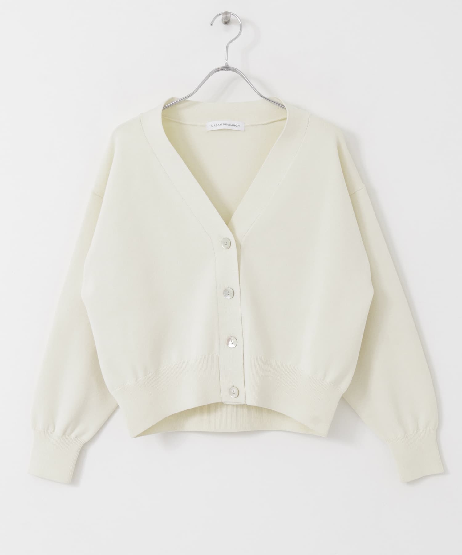 Pe/CoVネックショート丈カーディガン