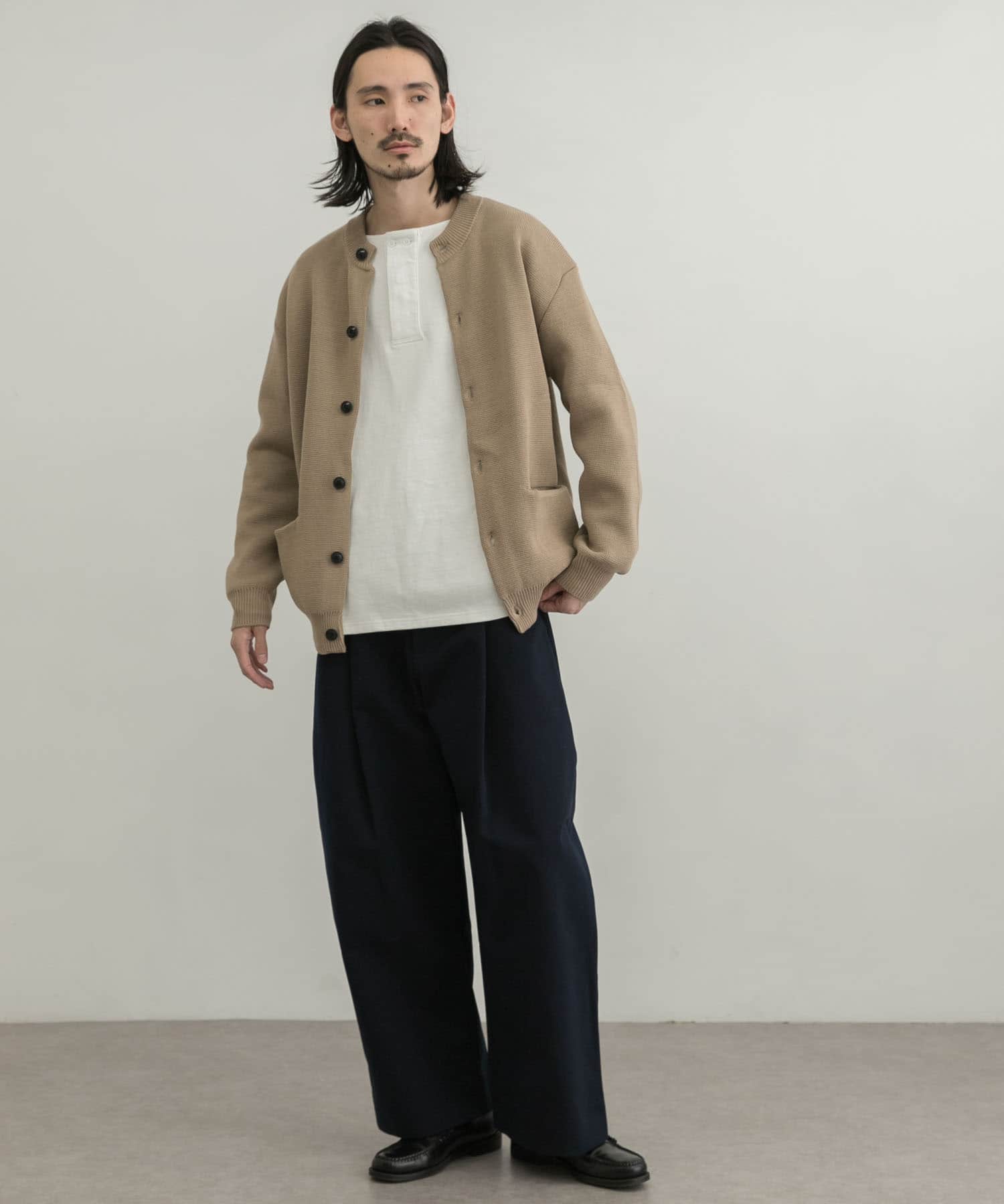 クルーネックミラノリブカーディガン クルーネックミラノリブカーディガン