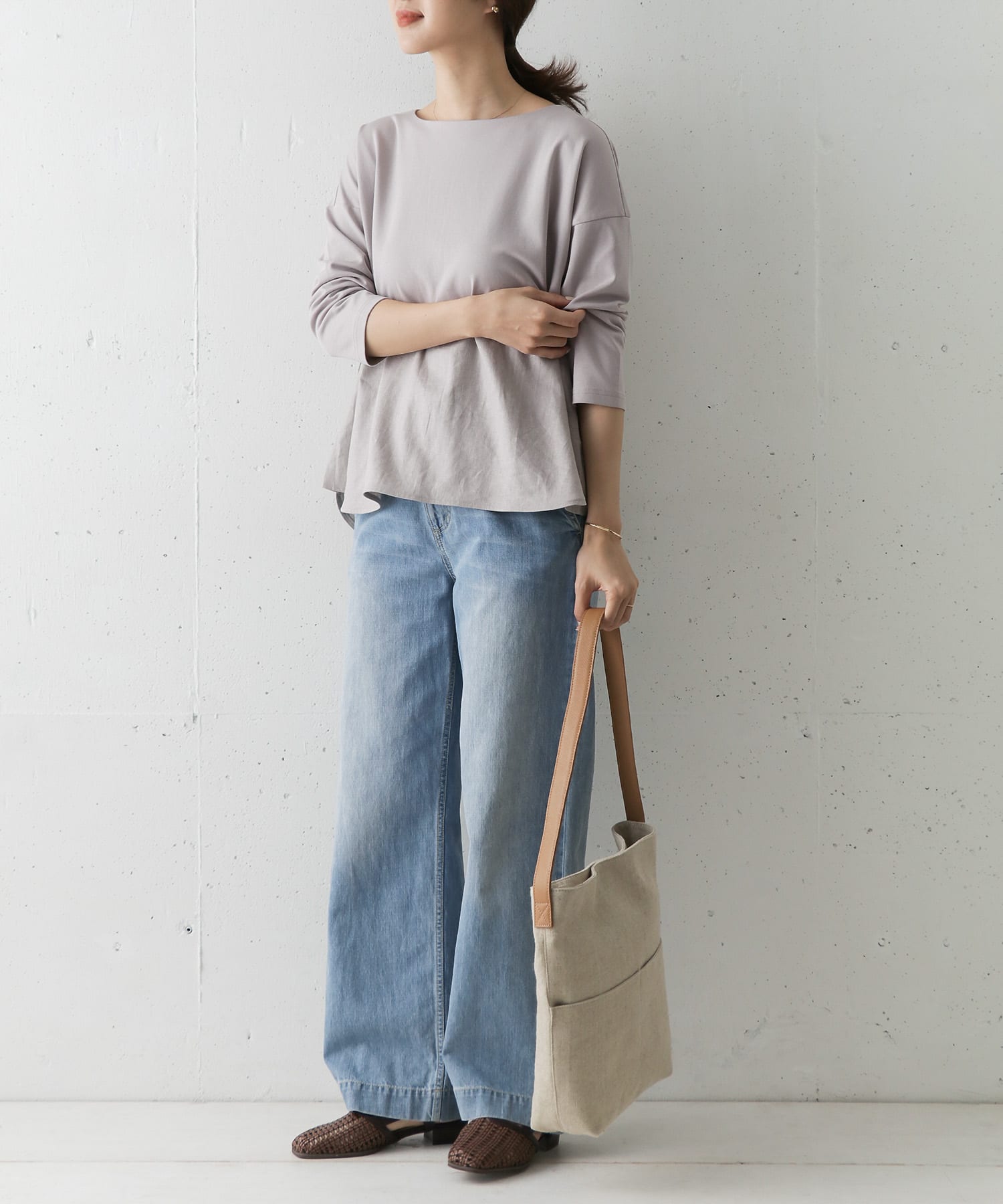 布帛切り替えカットソー