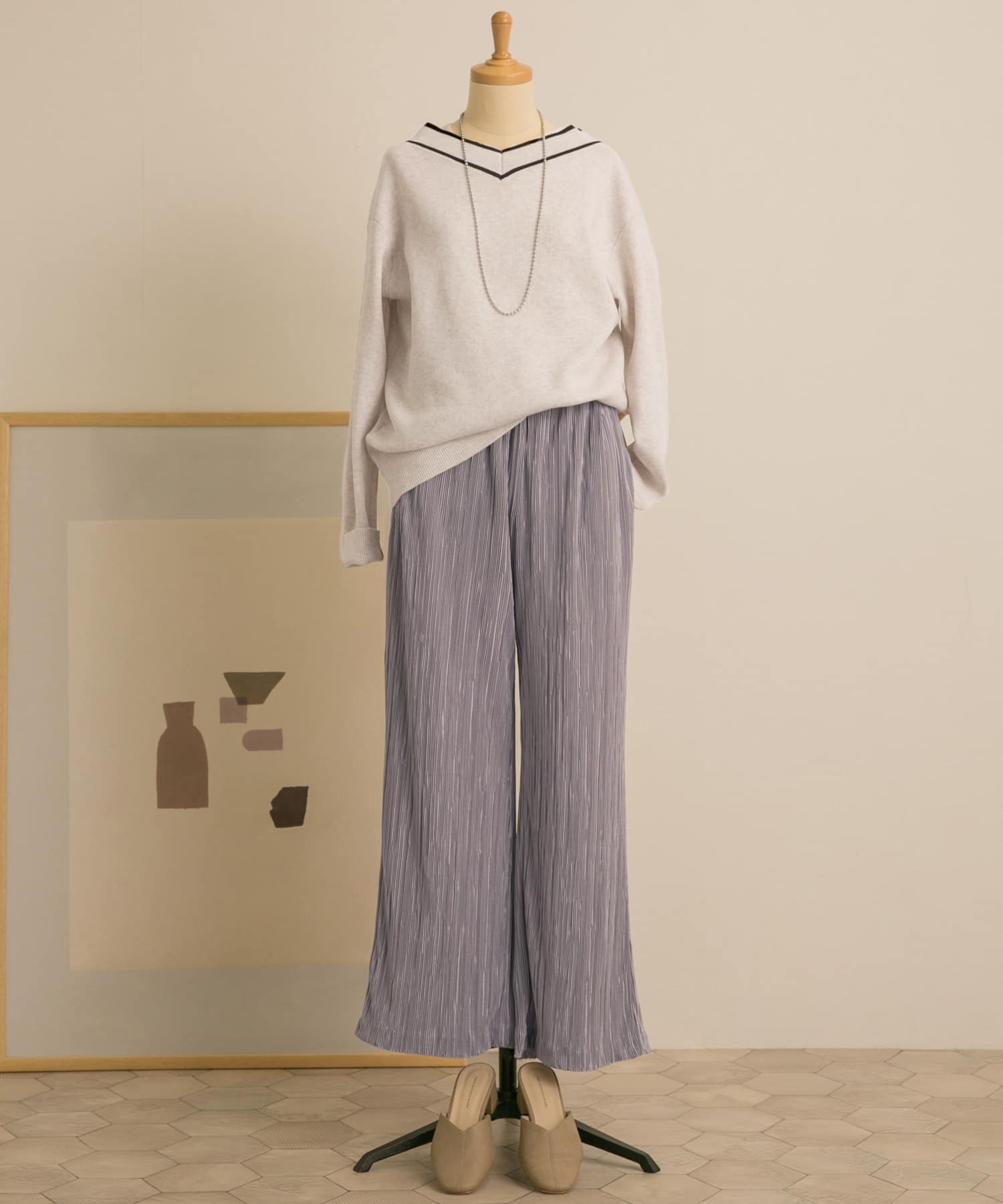 【WEB限定】thint　バイカラーパイピングカーデ