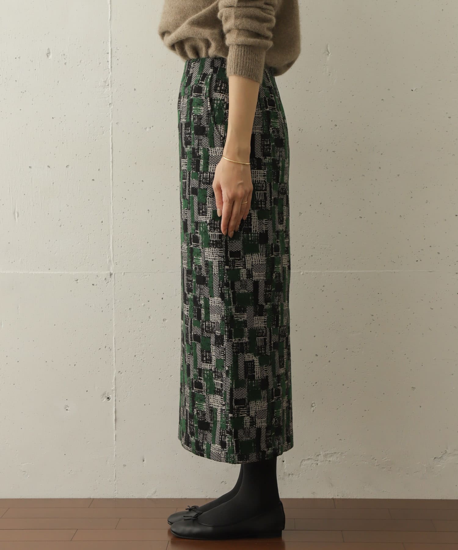 【WEB限定】ジャカードストレートスカート 【WEB限定】ジャカードストレートスカート