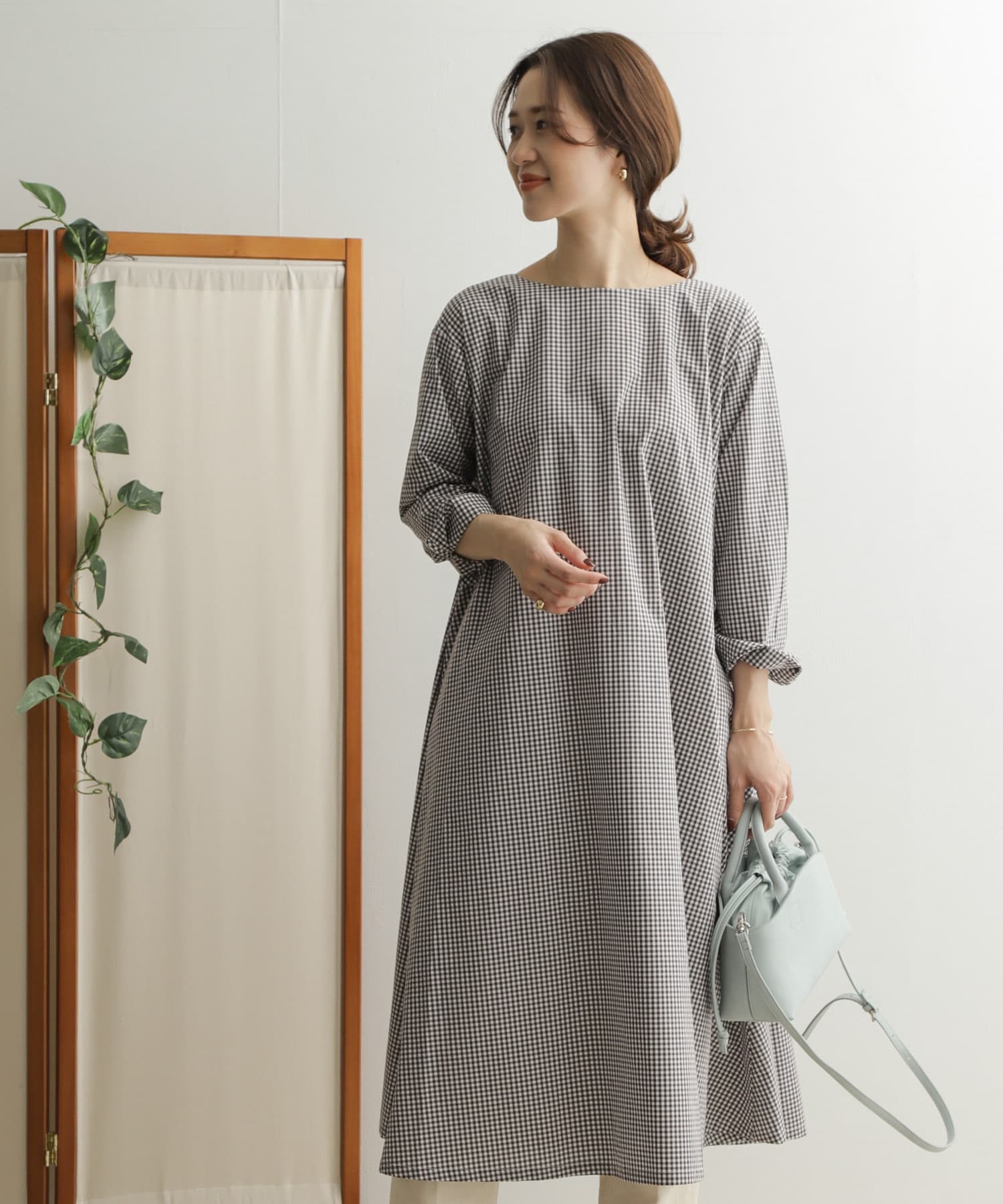 【WEB限定】ギンガムチェックAラインワンピース 【WEB限定】ギンガムチェックAラインワンピース