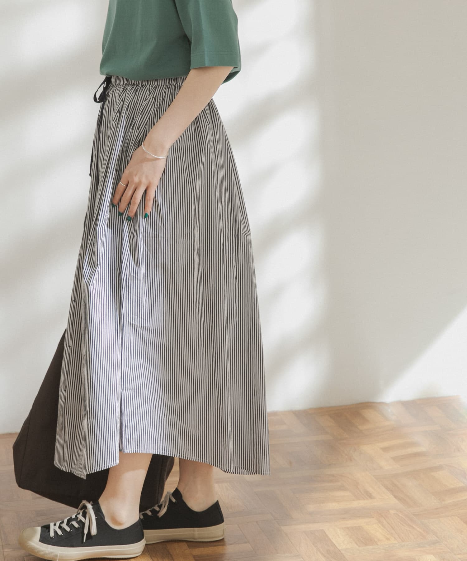 FORK&SPOON シャツテイルギャザースカート FORK&SPOON シャツテイルギャザースカート