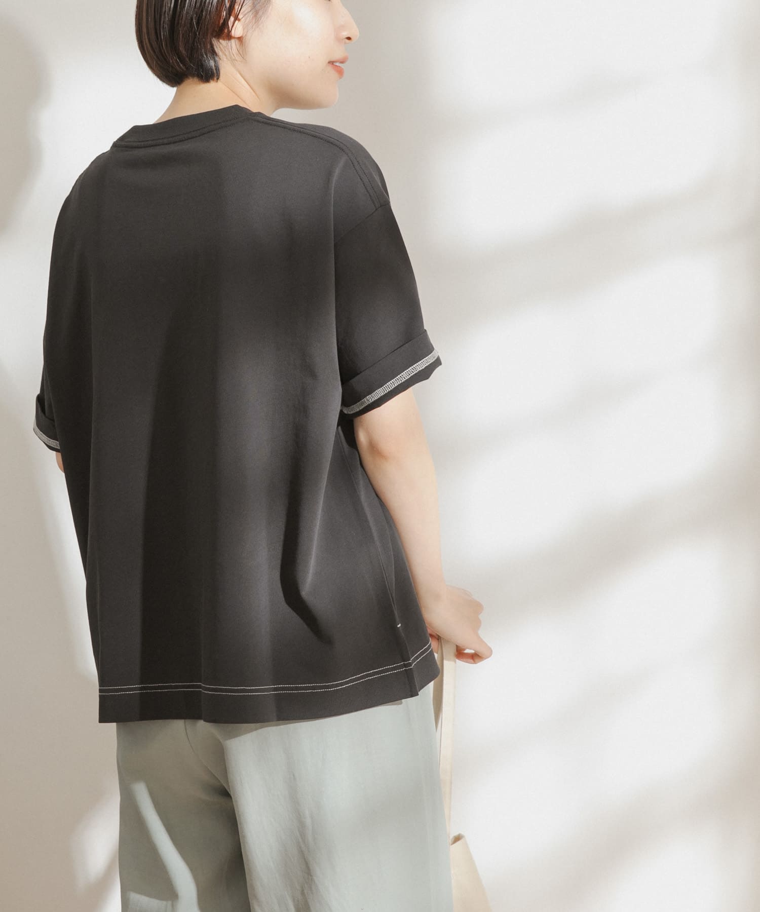 FORK&SPOON 強撚天竺カラーステッチ半袖Tシャツ FORK&SPOON 強撚天竺カラーステッチ半袖Tシャツ