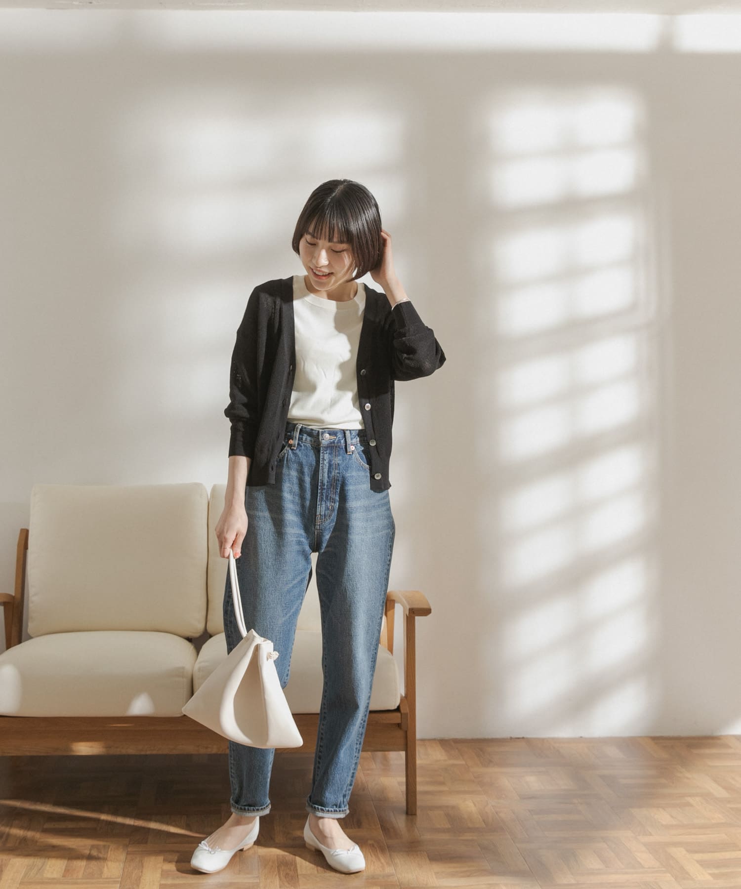 FORK&SPOON　ペーパーニットカーディガン