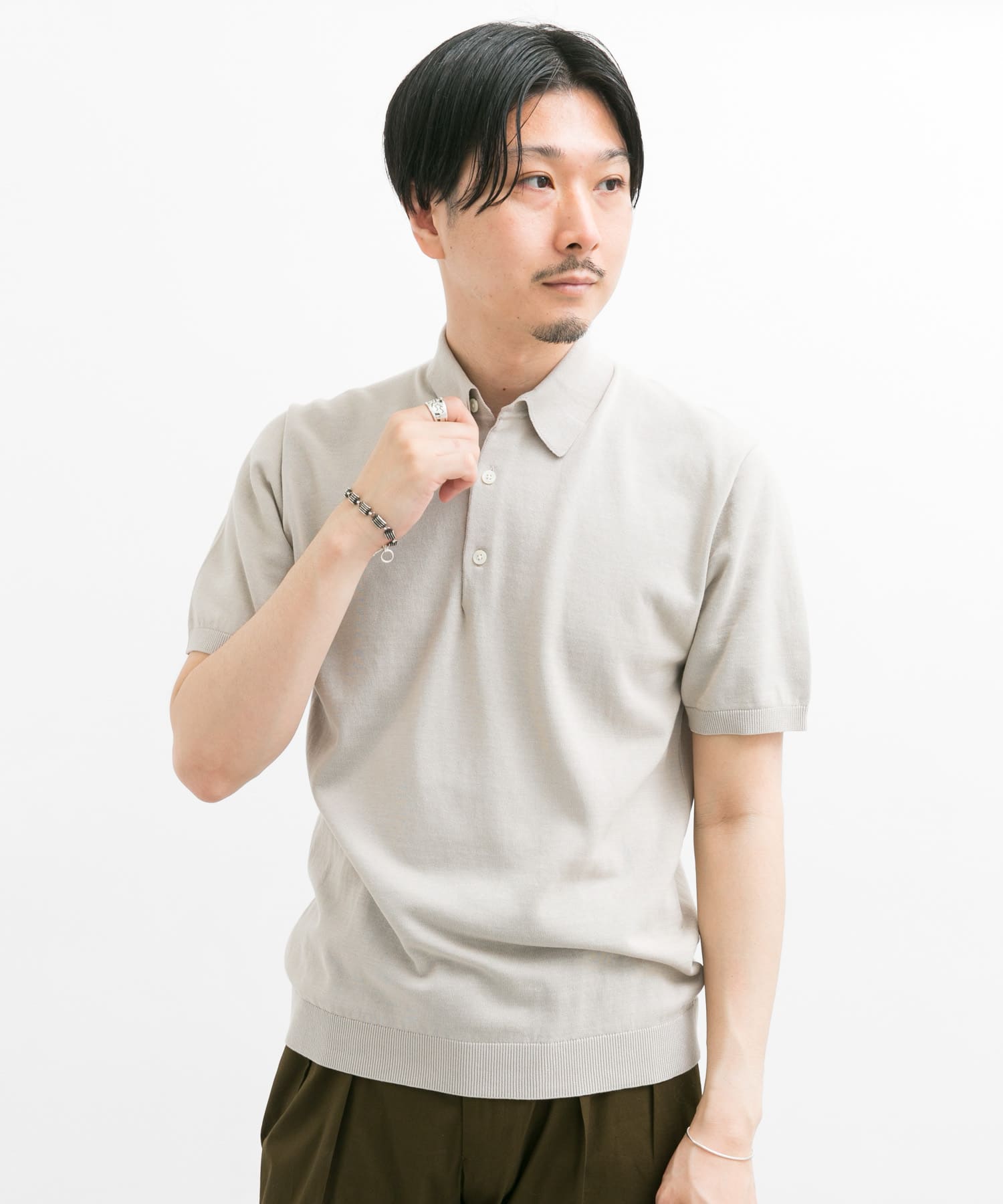 LIFE STYLE TAILOR　ニット半袖プルオーバー