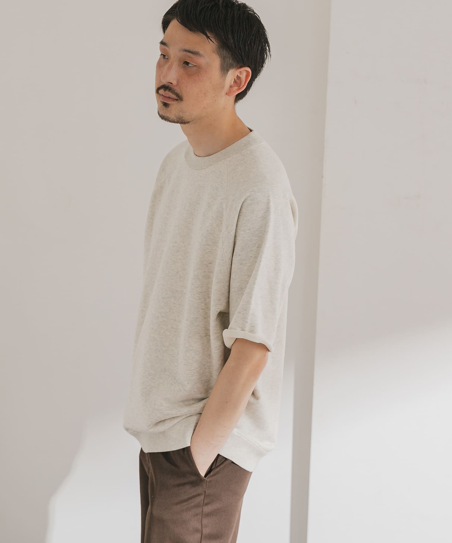 カットオフスウェットショートスリーブプルオーバー