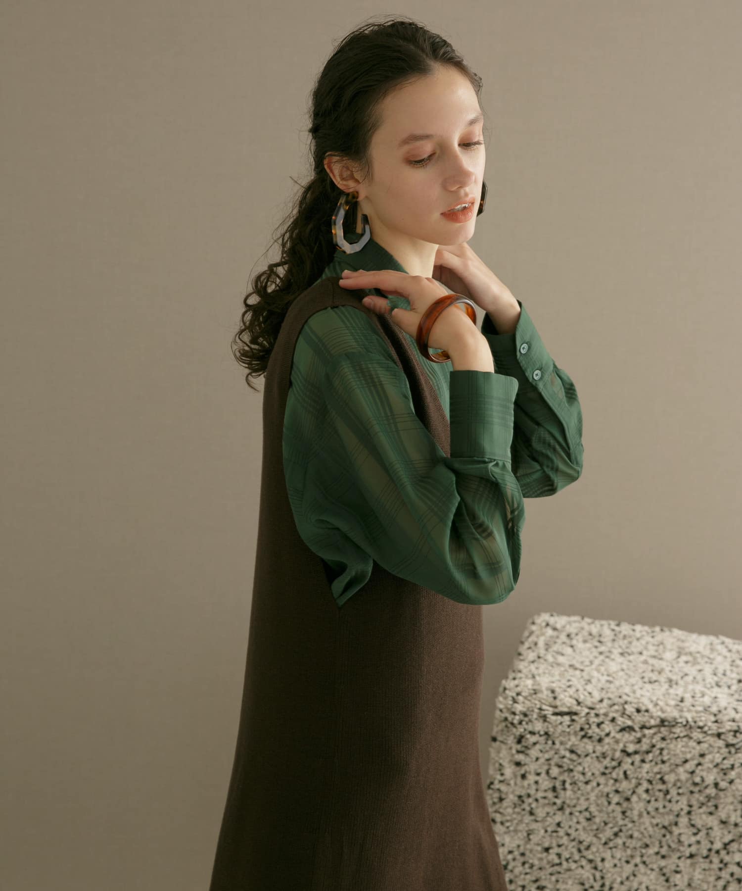 【WEB限定】thint　畦深Vニットワンピース